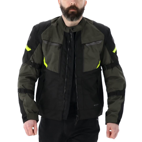 Oxford Toronto 1.0 Dry2Dry Textile Jacket - Black / Green / Fluo